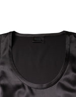 Brunello Cucinelli Black Silk Blend Sleeveless Tank Top TSH86789-38