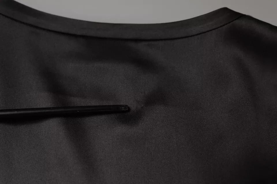Brunello Cucinelli Black Silk Blend Sleeveless Tank Top TSH86789-38