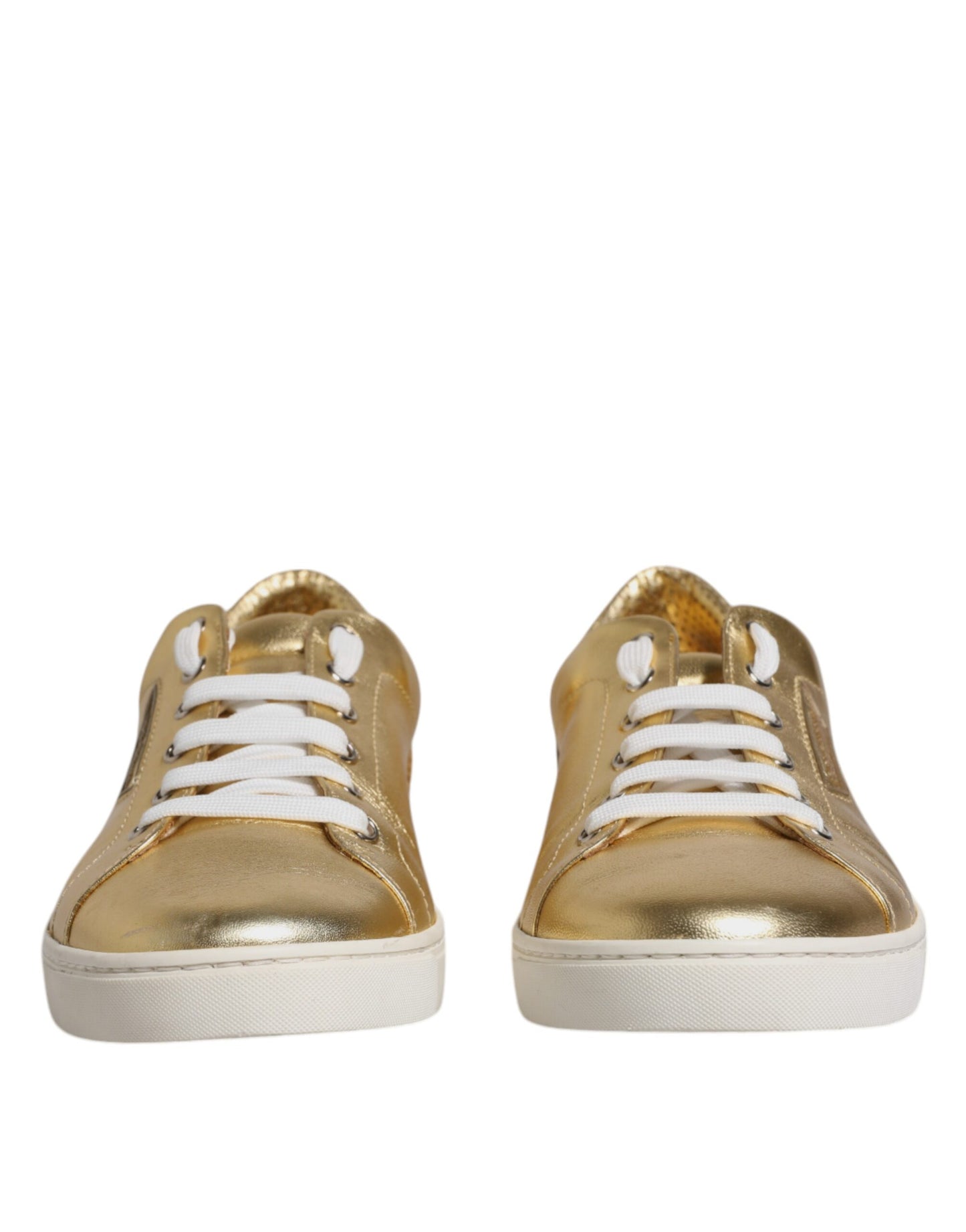 Dolce & Gabbana Gold Leather Logo London Men Sneakers Shoes MV6519-41.5