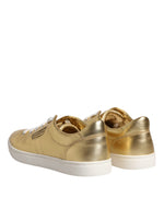 Dolce & Gabbana Gold Leather Logo London Men Sneakers Shoes MV6519-41.5