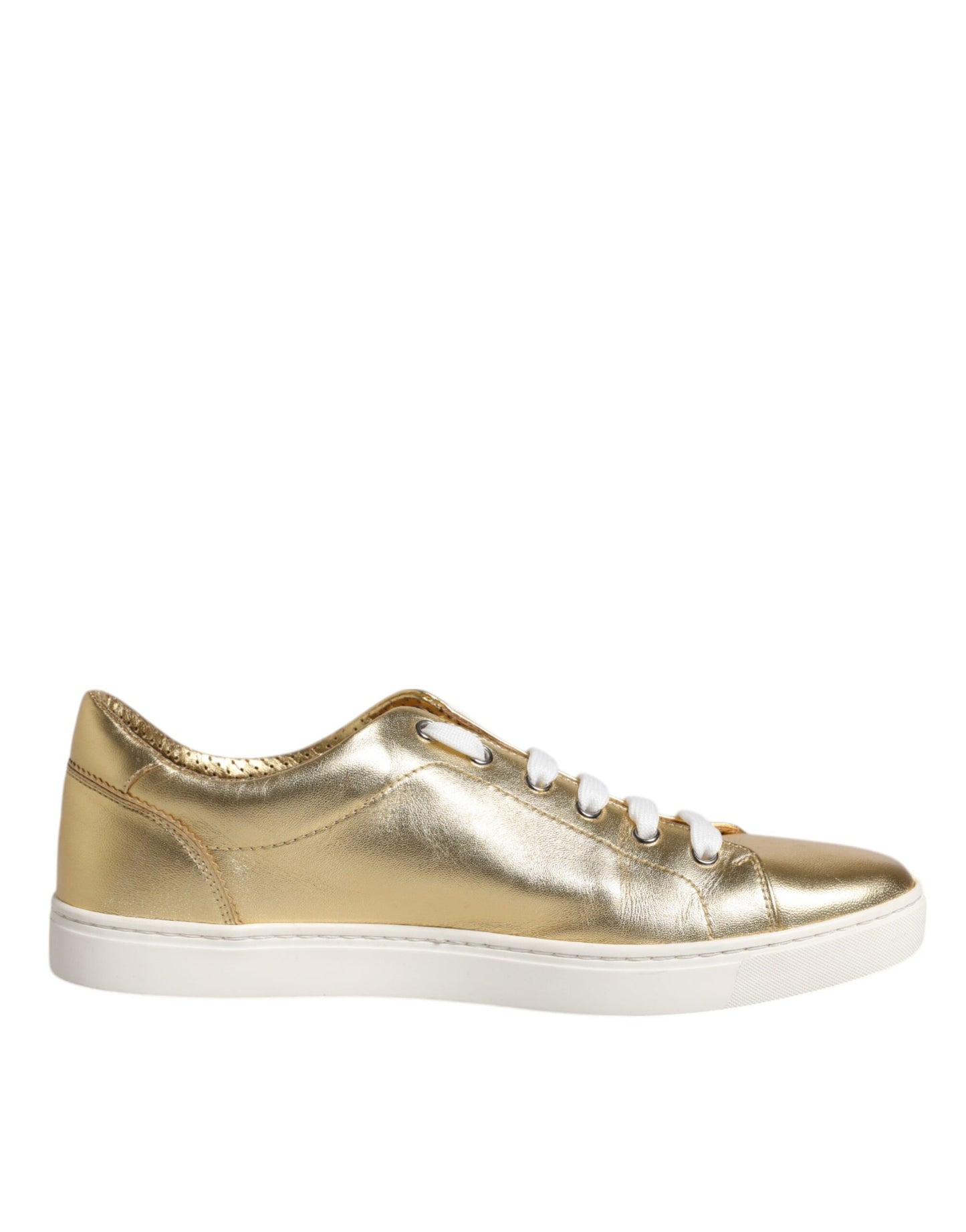 Dolce & Gabbana Gold Leather Logo London Men Sneakers Shoes MV6519-41.5