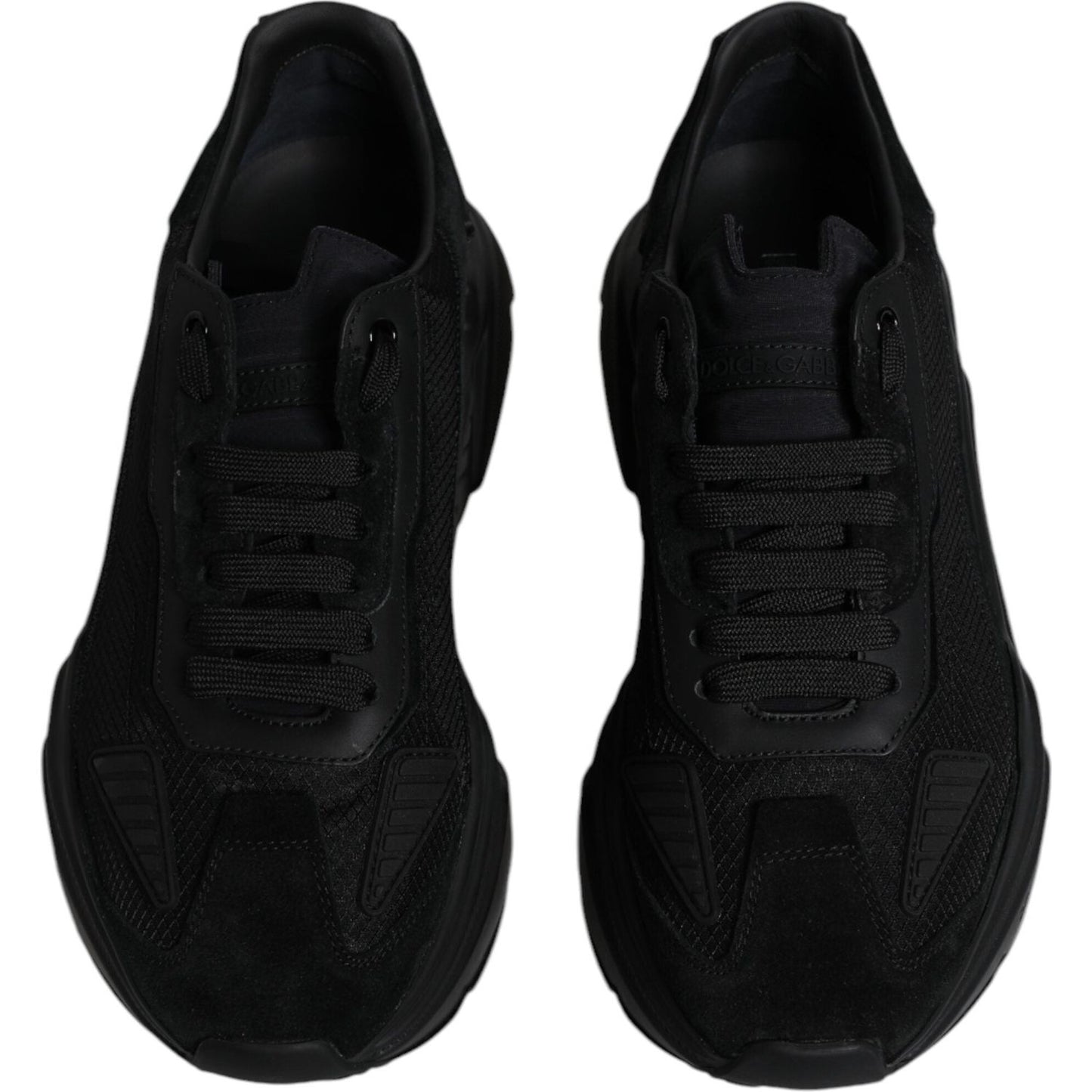Dolce & Gabbana Black Leather Daymaster Low Top Sneakers Shoes