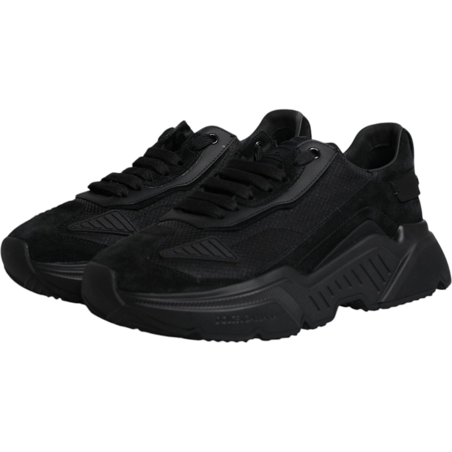 Dolce & Gabbana Black Leather Daymaster Low Top Sneakers Shoes