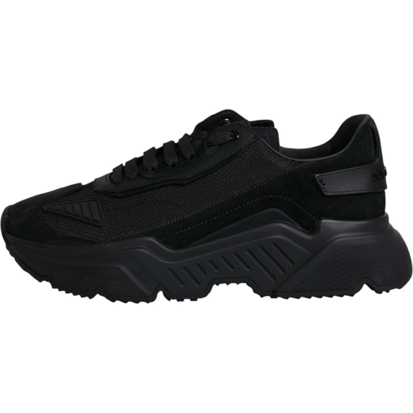 Dolce & Gabbana Black Leather Daymaster Low Top Sneakers Shoes