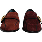 Dolce & Gabbana Bordeaux Suede Loafers Formal Men Dress Shoes