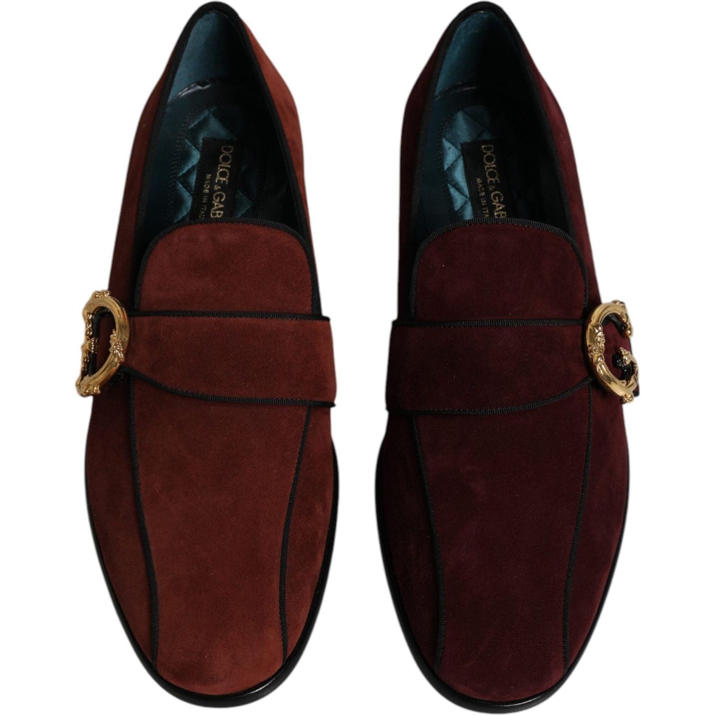 Dolce & Gabbana Bordeaux Suede Loafers Formal Men Dress Shoes