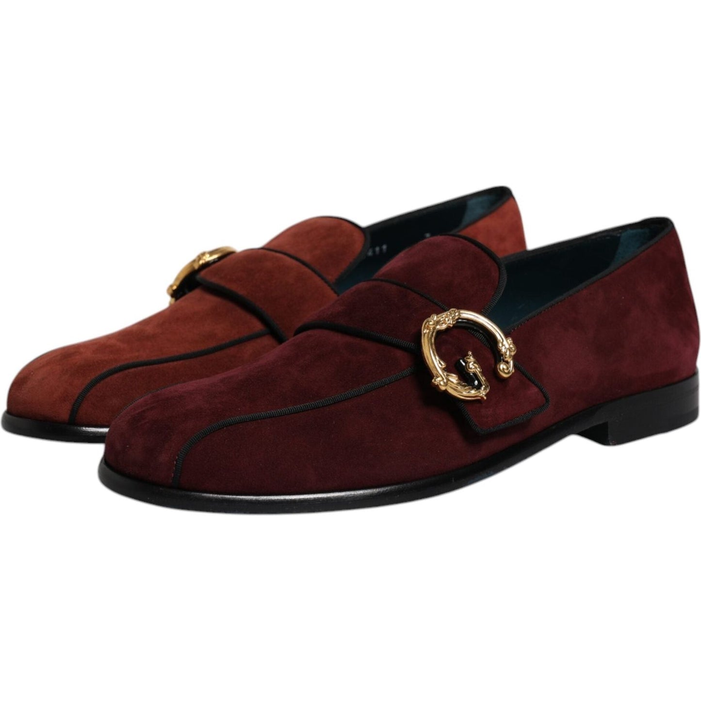 Dolce & Gabbana Bordeaux Suede Loafers Formal Men Dress Shoes