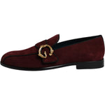 Dolce & Gabbana Bordeaux Suede Loafers Formal Men Dress Shoes