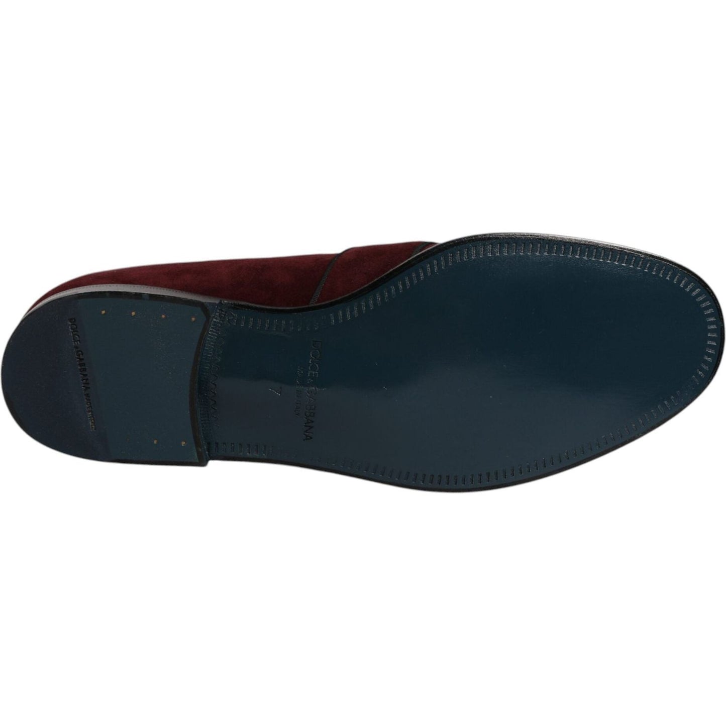 Dolce & Gabbana Bordeaux Suede Loafers Formal Men Dress Shoes