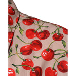 Dolce & Gabbana Beige Cherry Button Down Men Casual Shirt