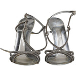 Dolce & Gabbana Silver Crystal Slingback KEIRA Sandals Shoes