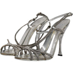 Dolce & Gabbana Silver Crystal Slingback KEIRA Sandals Shoes