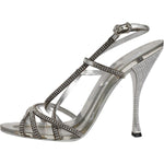 Dolce & Gabbana Silver Crystal Slingback KEIRA Sandals Shoes