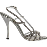 Dolce & Gabbana Silver Crystal Slingback KEIRA Sandals Shoes