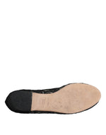 Dolce & Gabbana Black Taormina Lace Slip On Flats Shoes LA12060-37.5