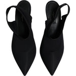 Dolce & Gabbana Black Jersey Stretch Heels Slingback Shoes LA12063-40
