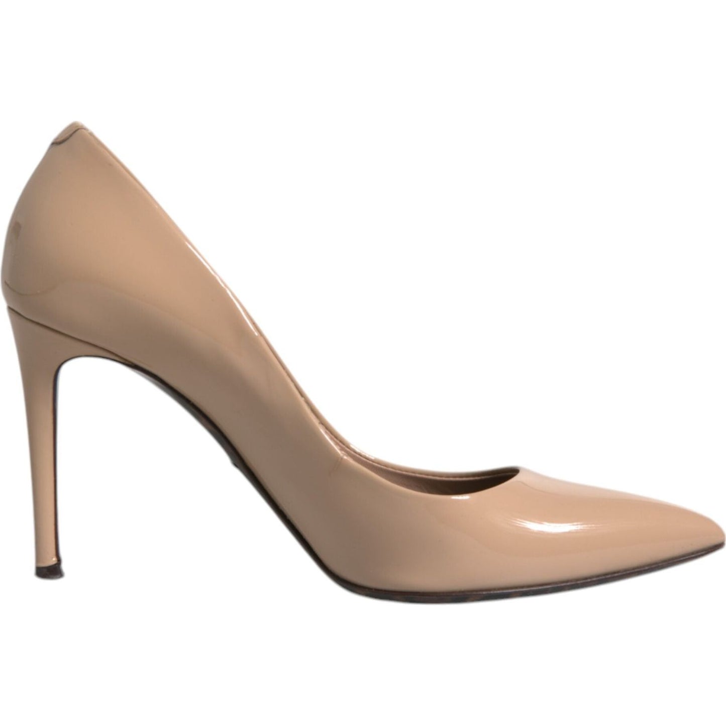 Dolce & Gabbana Beige Patent Leather Stiletto Heel Pumps Shoes