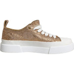 Dolce & Gabbana Gold White Logo Low Top Sneakers Shoes