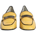 Dolce & Gabbana Yellow Leather Logo Plaque Slip On Mocassin Shoes