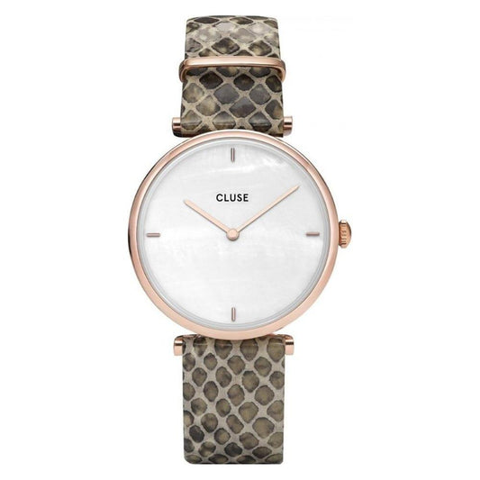 Cluse Beige Leather Watch