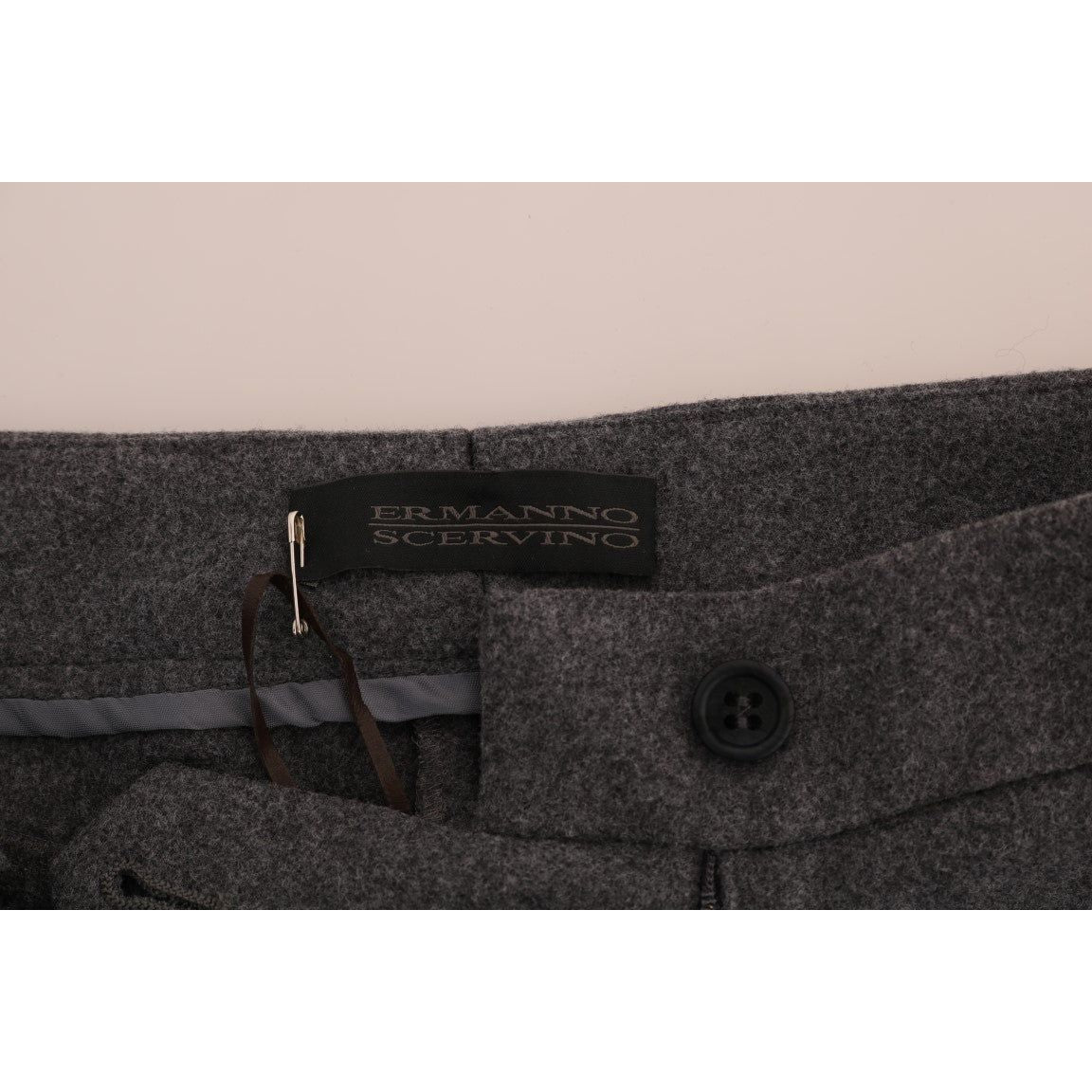 Ermanno Scervino Gray Wool Stretch Slim Pants