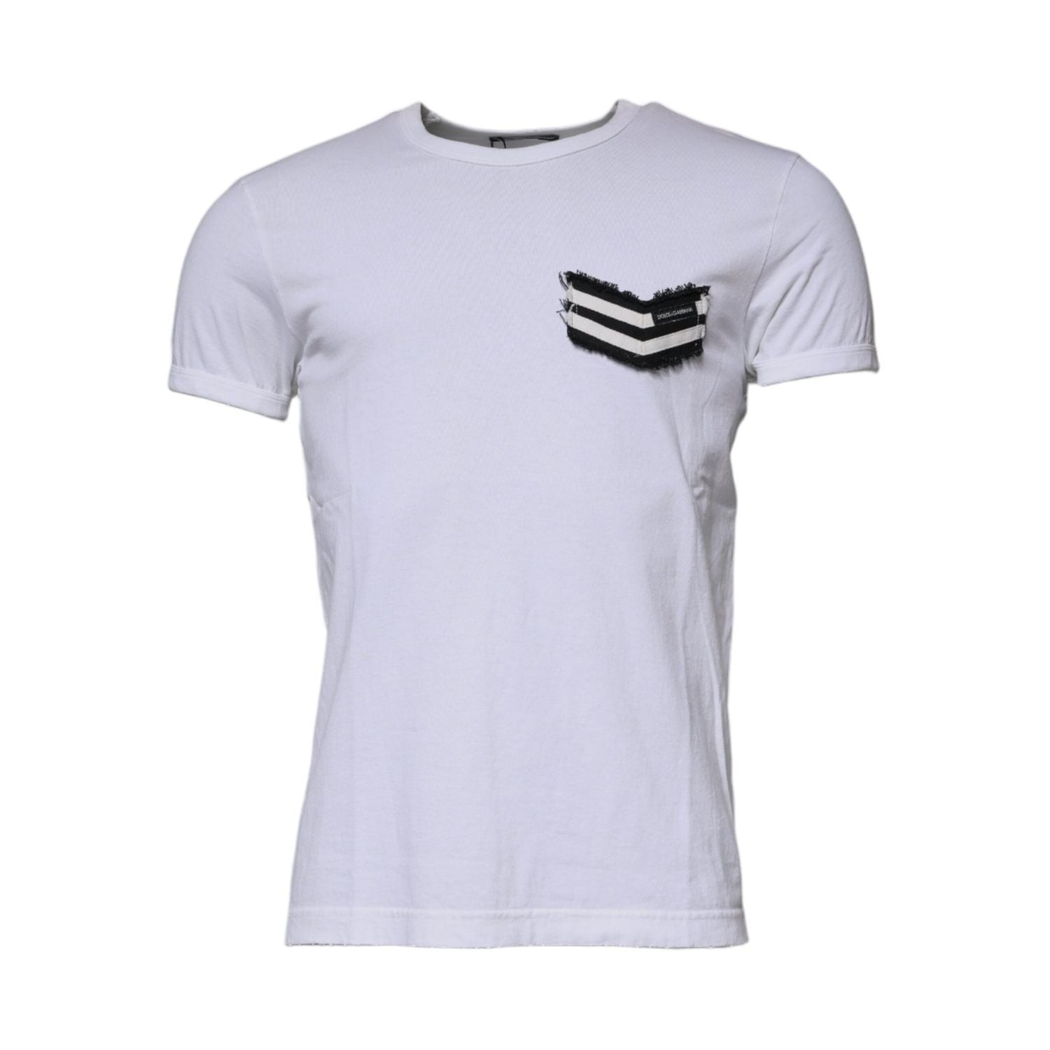 Dolce & Gabbana White Stripes Crew Neck Short Sleeves T-shirt