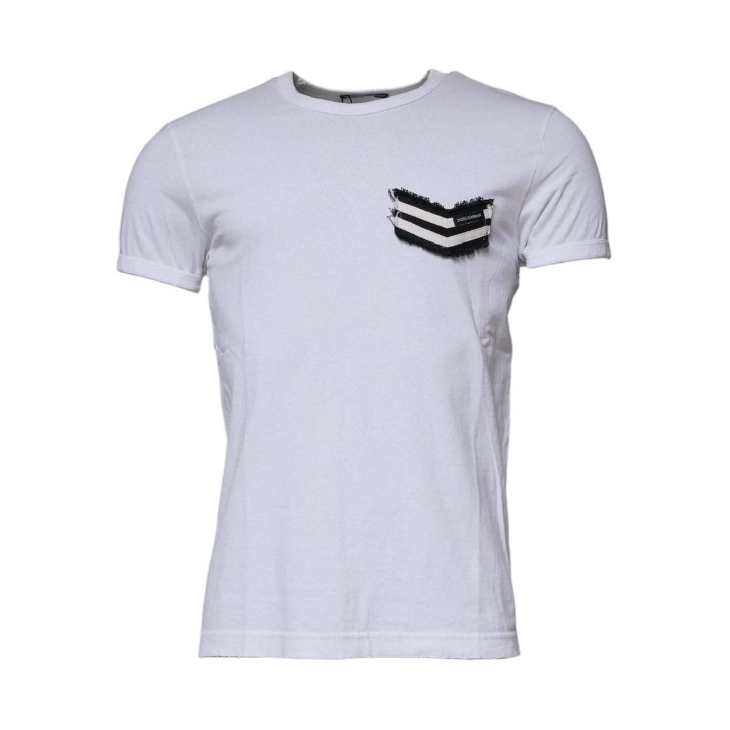 Dolce & Gabbana White Stripes Crew Neck Short Sleeves T-shirt