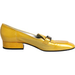 Dolce & Gabbana Yellow Leather Logo Plaque Slip On Mocassin Shoes