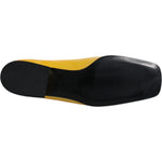Dolce & Gabbana Yellow Leather Logo Plaque Slip On Mocassin Shoes