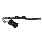 Dolce & Gabbana Black Silk Circles Men Necktie Bow Tie FT3000