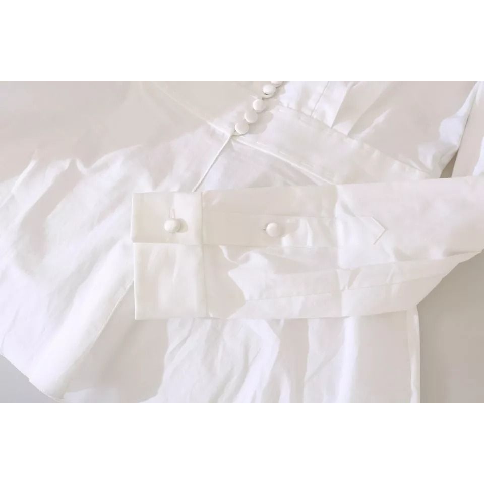 Dolce & Gabbana Black White Decorative Buttons Tops Shirt Blouse