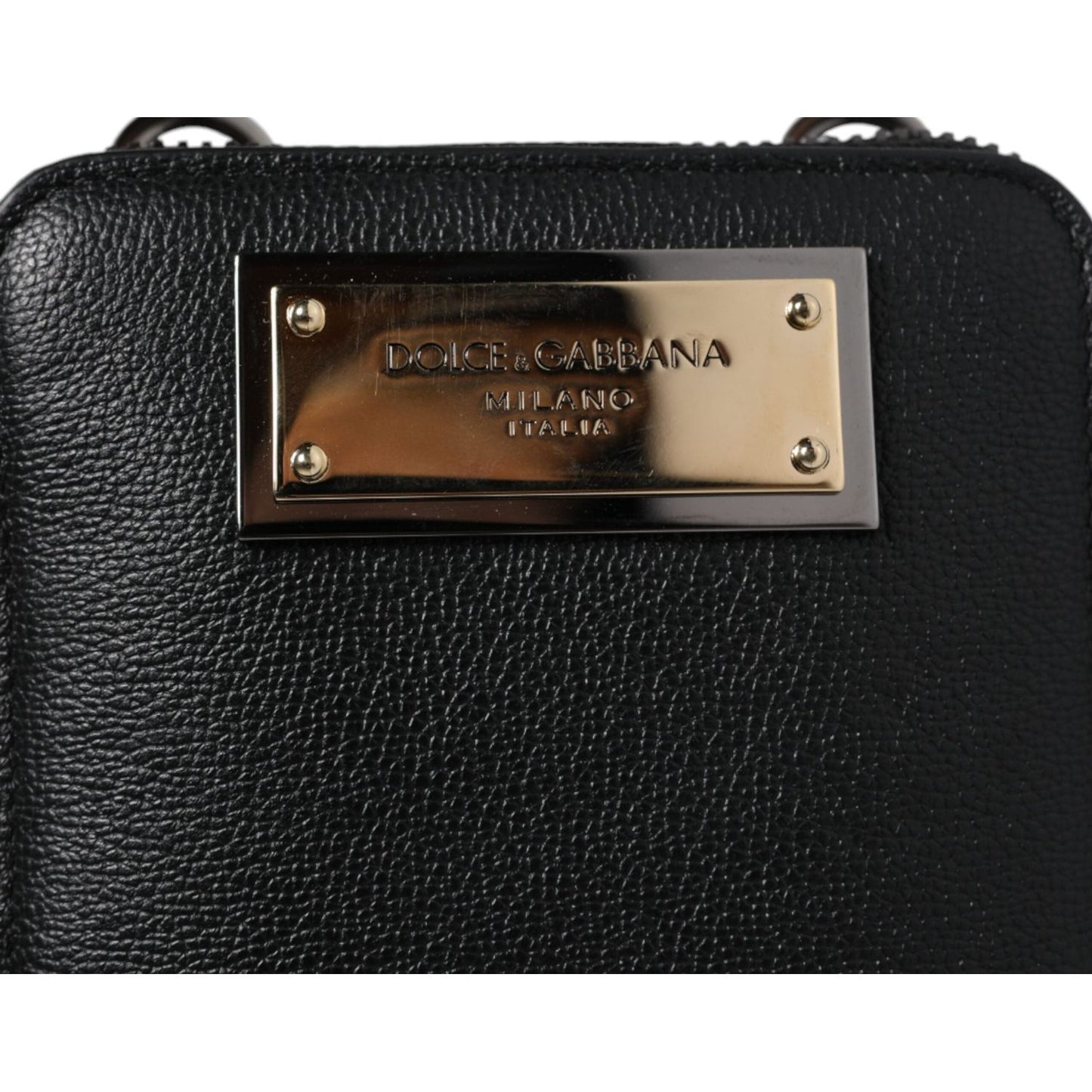 Dolce & Gabbana Black Leather Purse Crossbody Sling Phone Bag BAG4162