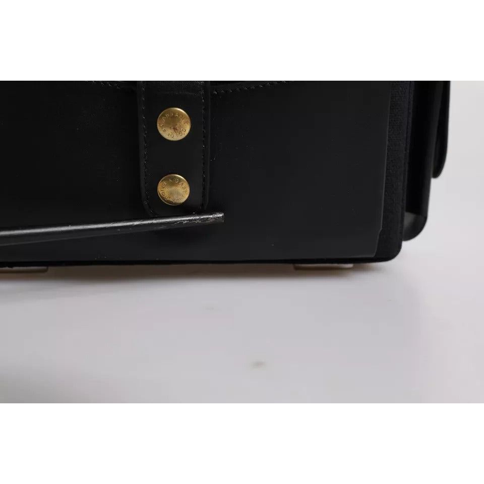 Dolce & Gabbana Black Leather Crossbody Top Handle Bag BAG4172