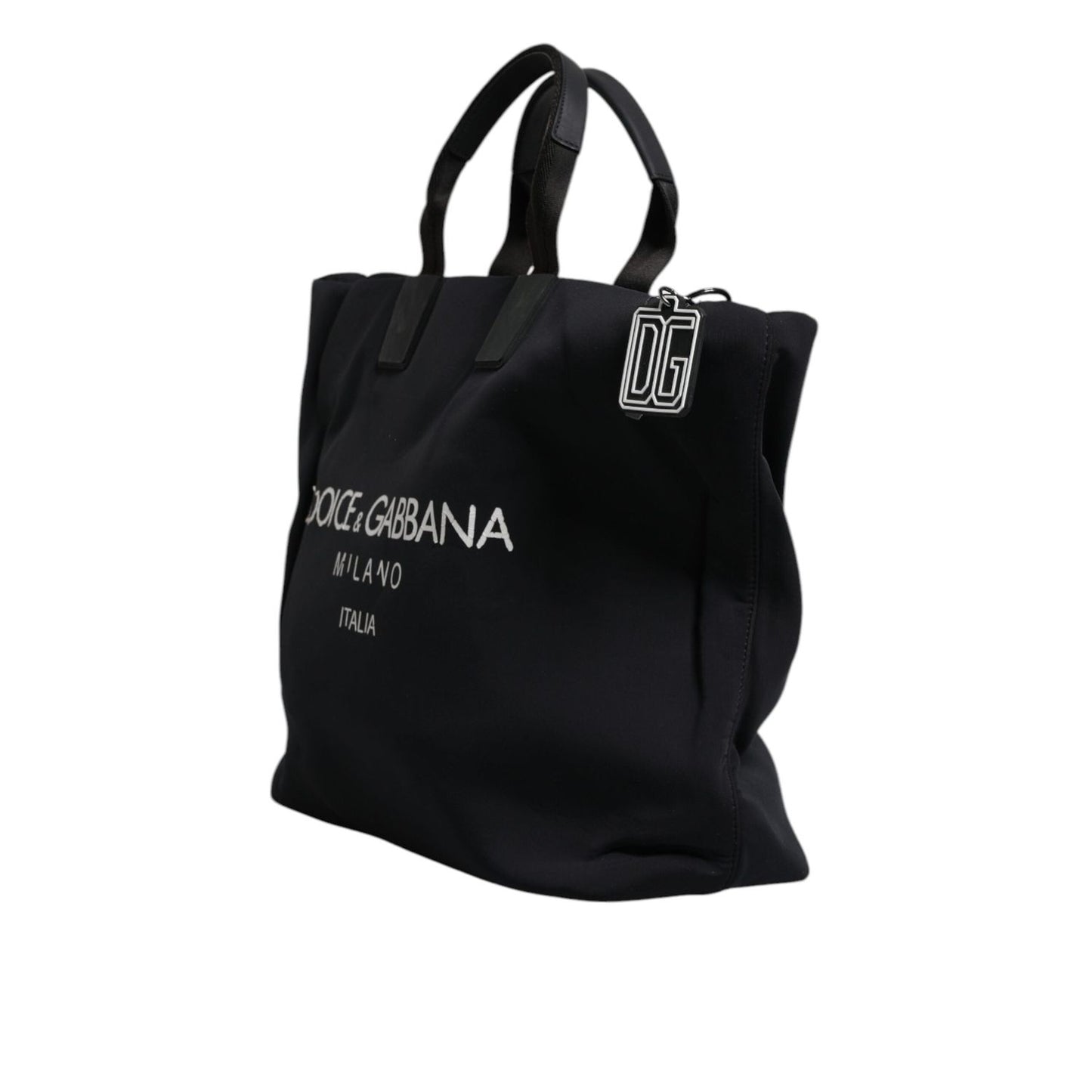 Dolce & Gabbana Black Canvas DG Logo Women Shopping Hand Tote Bag BAG4180