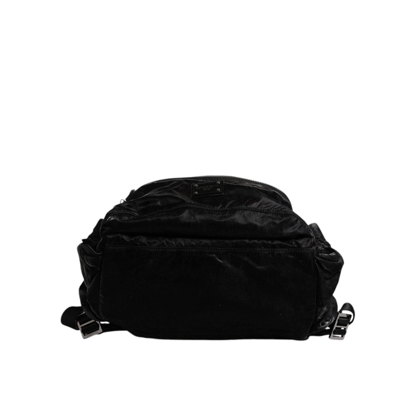 Dolce & Gabbana Black Nylon Logo Plaque Travel School Backpack Bag