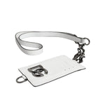 Dolce & Gabbana White Calf Leather Lanyard Logo Card Holder Wallet BAG4205