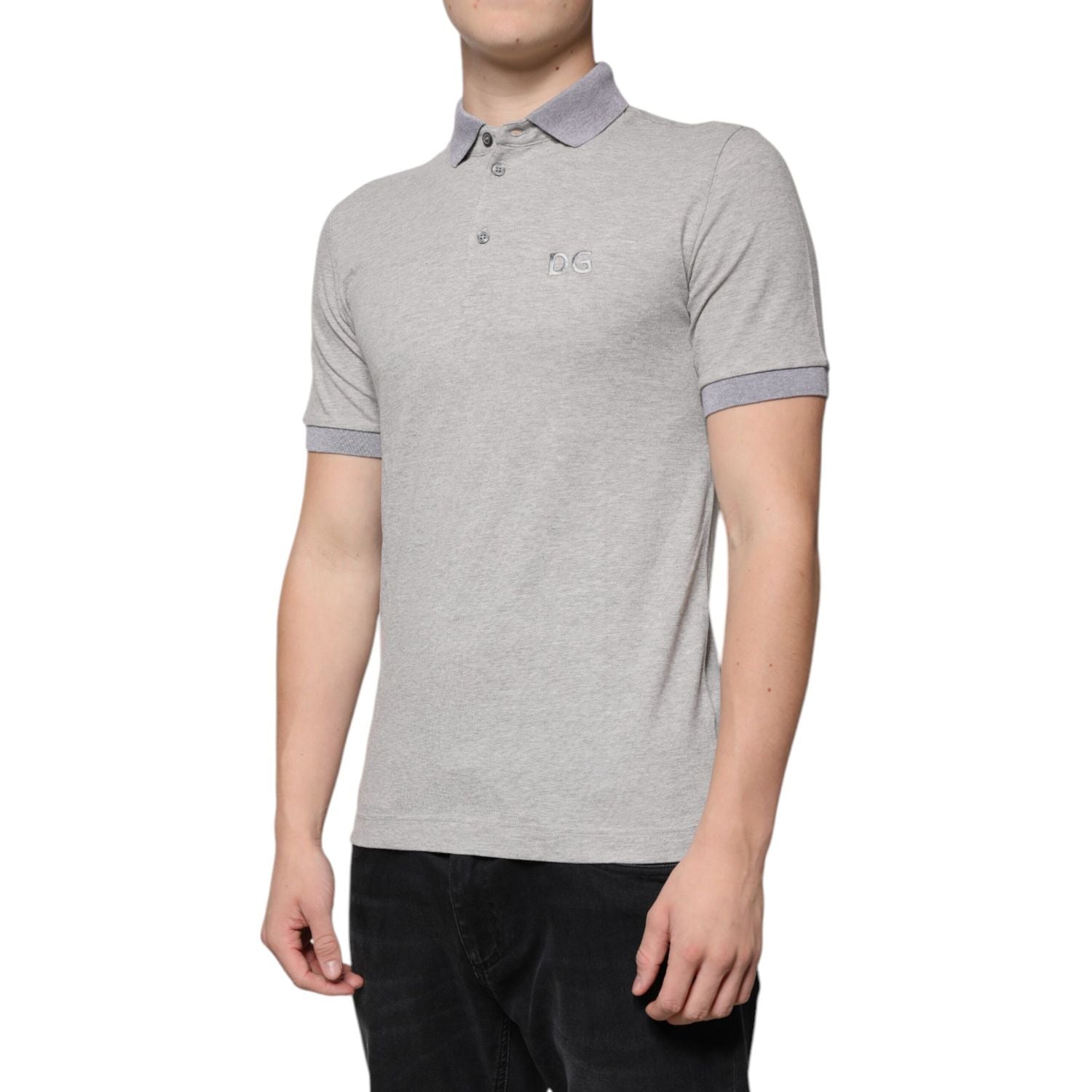 Dolce & Gabbana Gray Collared Short Sleeves Men Polo T-shirt