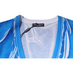 Dolce & Gabbana Blue Cotton V-neck Short Sleeves T-shirt