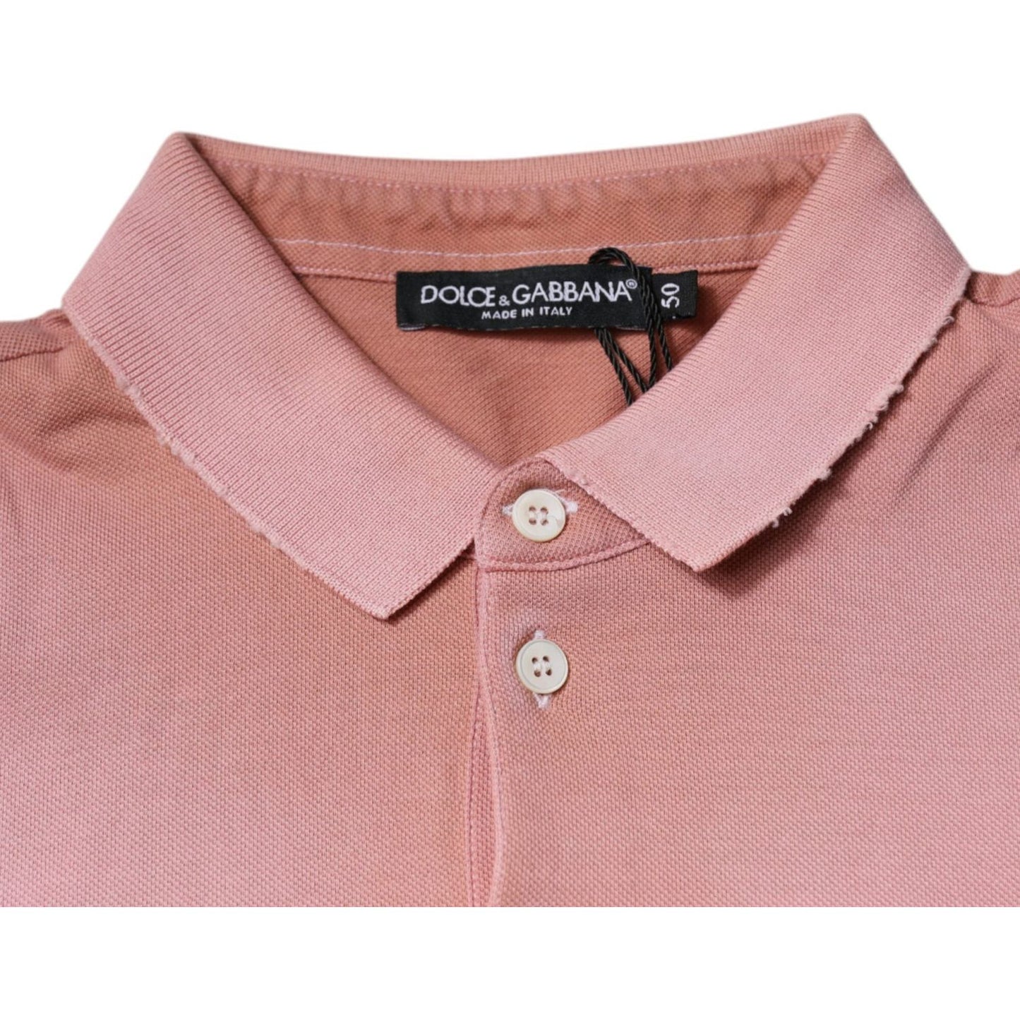 Dolce & Gabbana Pink Crown Collared Short Sleeve Polo T-shirt TSH87703-50