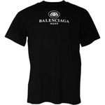 Balenciaga Black Cotton Logo Print Crew Neck Short Sleeves T-shirt