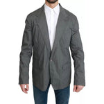 Dolce & Gabbana Gray Cotton Single Breasted Formal Blazer