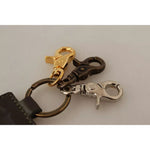 Dolce & Gabbana Green Leather D&G Logo Metal Ring Hook Keyring Keychain SMY1007023