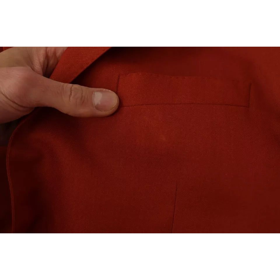 Dolce & Gabbana Orange MARTINI Cashmere Silk Coat Blazer