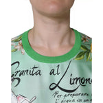 Dolce & Gabbana Green Silk Granita Al Limone Long Sleeves Sweater