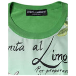 Dolce & Gabbana Green Silk Granita Al Limone Long Sleeves Sweater