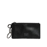 Dolce & Gabbana Black Calfskin Leather DG Logo Card Holder Wallet BAG4218