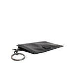 Dolce & Gabbana Black Calfskin Leather DG Logo Card Holder Wallet BAG4218