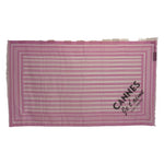 Dolce & Gabbana Pink White Striped Cotton Wrap Shawl Scarf MS6126