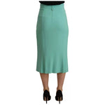 Dolce & Gabbana Mint Green Viscose Pencil Cut Midi Skirt