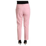 Dolce & Gabbana Pink Wool Mid Waist Tapered Pants